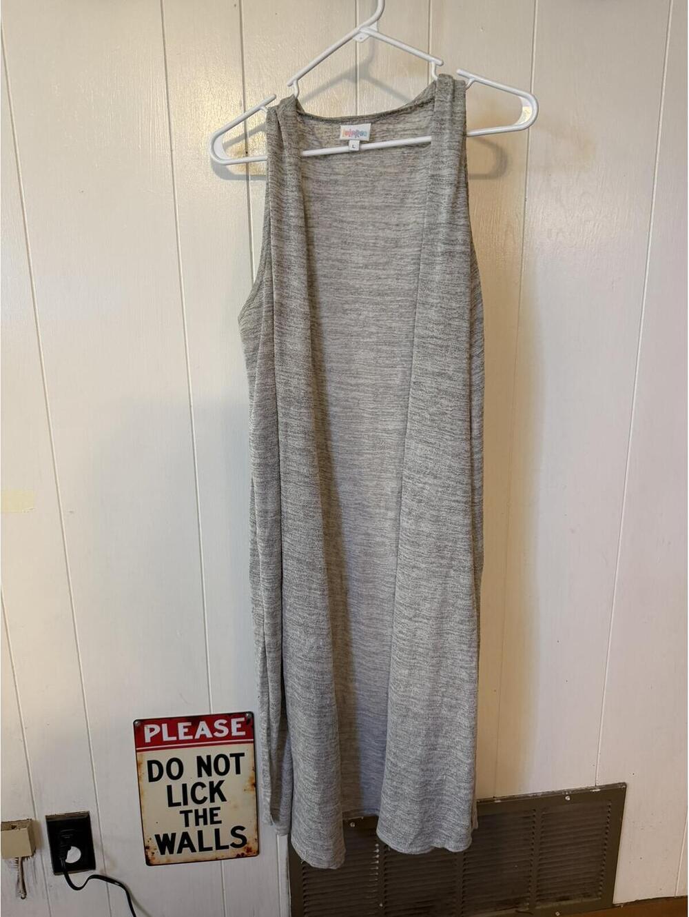 LuLaRoe Women's Gray Marled Sleeveless Maxi Dress Size L